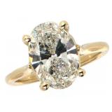 14k Gold 3.01 ct Oval VS1 Lab Diamond Ring
