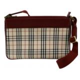Burberry Burgundy Check Shoulder Bag