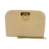 Ferragamo Gancini Tan Chain Shoulder Bag