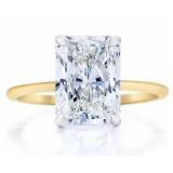 14k Gold 3.02 ct Radiant Cut Lab Diamond Ring