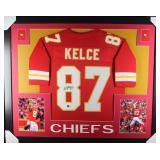 Autographed Travis Kelce Custom Framed Jersey