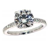 14k Gold 2.69 ct Round Vs2 Lab Diamond Ring