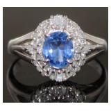 Platinum 1.58 ct GIA Sapphire & Diamond Ring