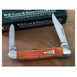 2008 Case XX 62109 Tangerine Orange Jigged Bone