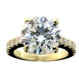 14k Gold 7.12 ct Round Lab Diamond Ring