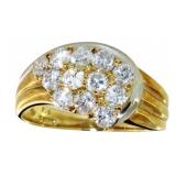 18K Gold/Platinum 1.06 ct Natural Diamond Ring