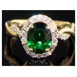 Oval 2.06 ct Emerald & Diamond Ring
