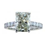 14k Gold 4.54 ct Radiant Cut Lab Diamond Ring