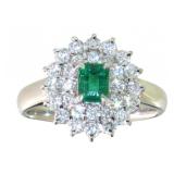 Platinum 1.11 ct Natural Emerald & VS Diamond Ring