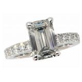14k Gold 3.56 ct Emerald Cut Lab Diamond Ring