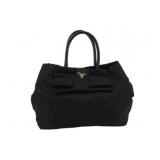PRADA Black Nylon Ribbon Shoulder Bag