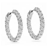 3.00 ct VS Inside Out Diamond Hoop Earrings