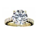 14k Gold 5.10 ct Round Lab Diamond Ring