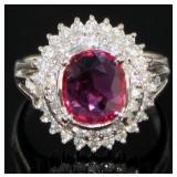 Platinum 1.60 ct GIA Pink Sapphire & Diamond Ring