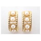 Givenchy Half Hoop Pearl Earrings