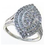 10kt Gold Marquise Cut 1.00 ct Diamond Ring