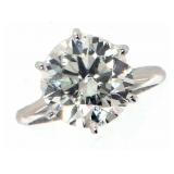 14k Gold 5.33 ct Round VS2 Lab Diamond Ring