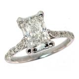 14k Gold 2.42 ct VS Radiant Cut Lab Diamond Ring