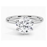 Brilliant 2.03 ct Round Lab Diamond Solitaire Ring