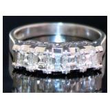 Platinum Natural 1.03 ct VVS Asscher Diamond Ring