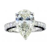 14k Gold 5.18 ct Pear Cut Lab Diamond Ring