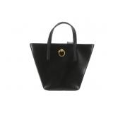 CARTIER Black Leather Panther Hand Bag