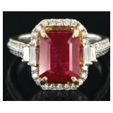 14kt Gold 5.43 ct Brilliant Ruby & Diamond Ring