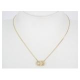 Christian Dior CD Logo Rhinestone Necklace