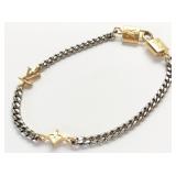 Louis Vuitton Logo Padlock Gold Silver Bracelet