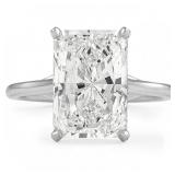 14kt Gold Radiant Cut 5.38 ct Diamond Ring