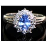 Platinum 1.41 ct Natural Sapphire & Diamond Ring