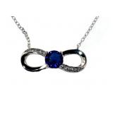 Elegant Blue & White Sapphire Necklace