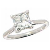 14k Gold 2.52 ct Princess Cut Lab Diamond Ring