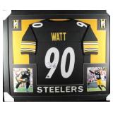 Autographed TJ Watt Custom Framed Jersey
