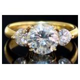 18kt Gold Natural Round 2.89 ct Diamond Ring