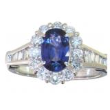 Platinum 1.94 ct Natural Sapphire & Diamond Ring