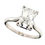 14kt Gold 3.01 ct VS Radiant Lab Diamond Ring