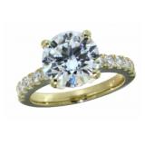 14k Gold 4.20 ct Round Lab Diamond Ring