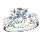 14kt Gold 6.31 ct VS Round Lab Diamond Ring
