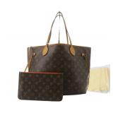 Louis Vuitton Neverfull MM Tote Bag W/ Pouch