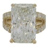 14k Gold 10.07 ct Radiant Cut Lab Diamond Ring