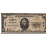 1929 Chicago Illinois $20 Bill National Bank Note