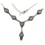 Genuine 6.85 ct Sky Blue Topaz Necklace