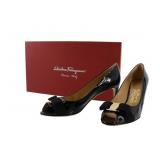 Salvatore Ferragamo Vara Bow Peep Toe Pumps