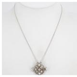 Chanel Rhinestone Design Silver Necklace