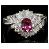 Platinum 1.77 ct GIA Natural Ruby & Diamond Ring