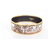 Hermes Enamel Wide Carousel Bangle Bracelet