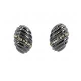 Yves Saint Laurent Rhinestone Black Clip Ons