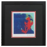 Self Portrait Plate Signed Framed Andy Warhol