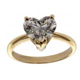 14k Gold 2.00 ct Lab Diamond Heart Ring
